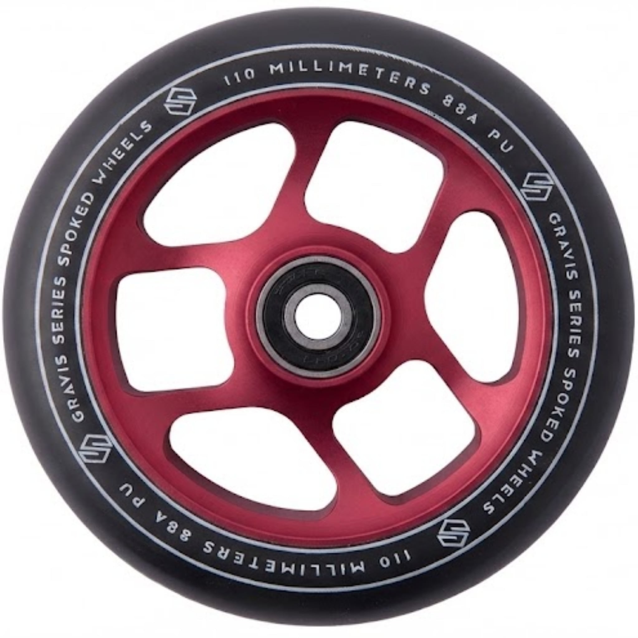 Striker Gravis Spoked 110mm Stunt Scooter Wheels - Bordeaux Red
