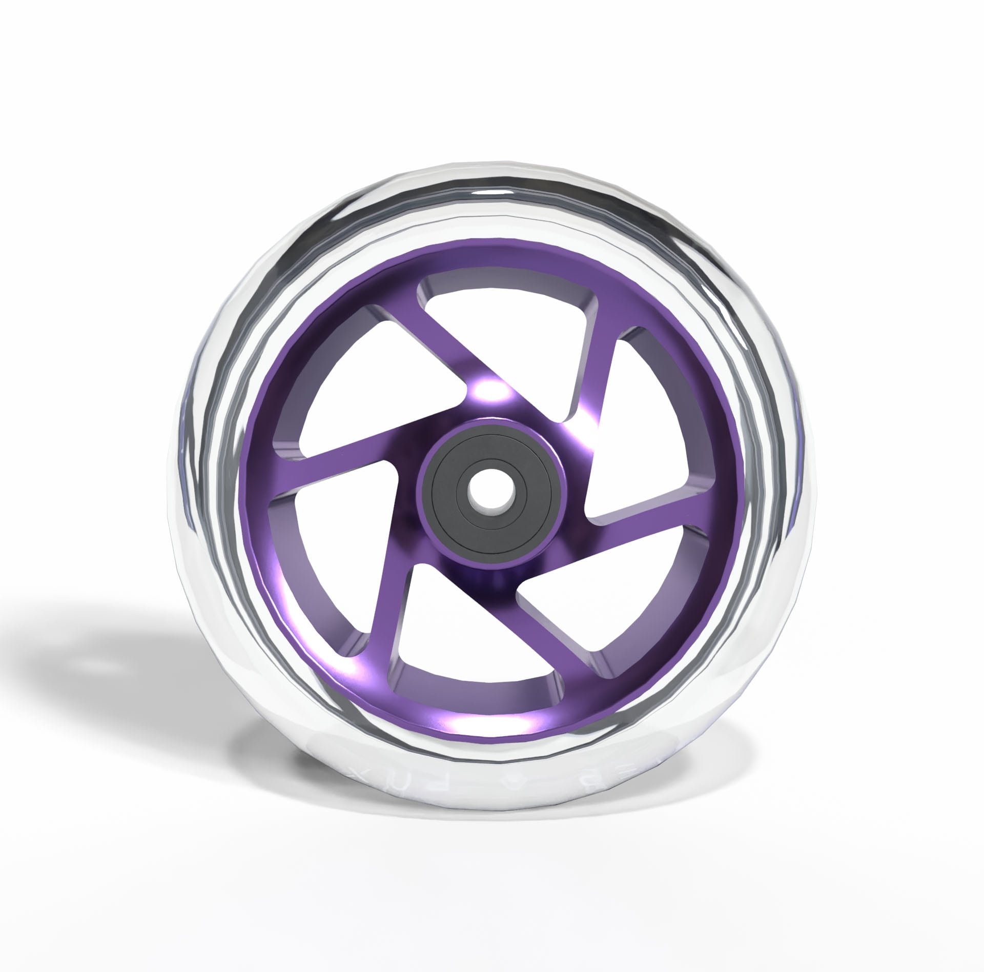 Striker Lux Spoked Clear PU 110mm Scooter Wheels - Clear/Purple