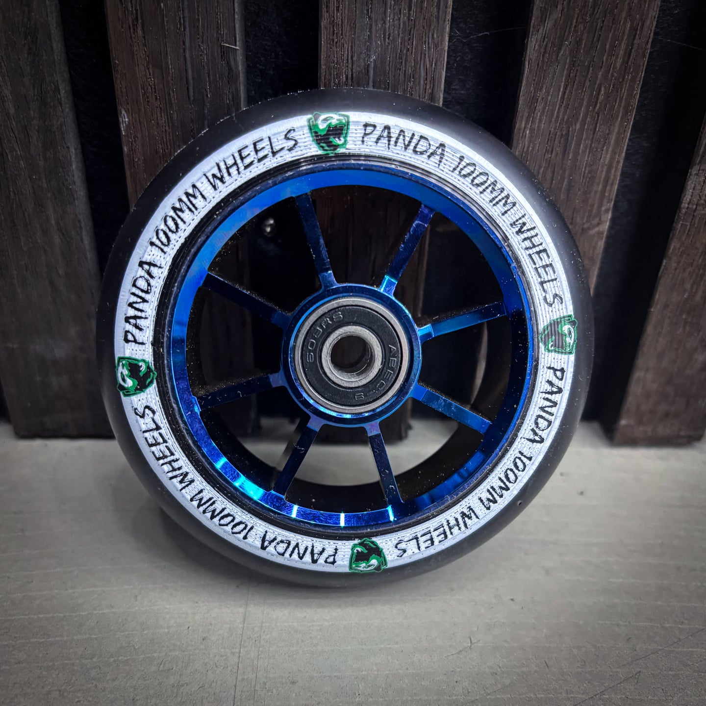 Panda Spoked V2 100mm Stunt Scooter Rolle - Blue Chrome