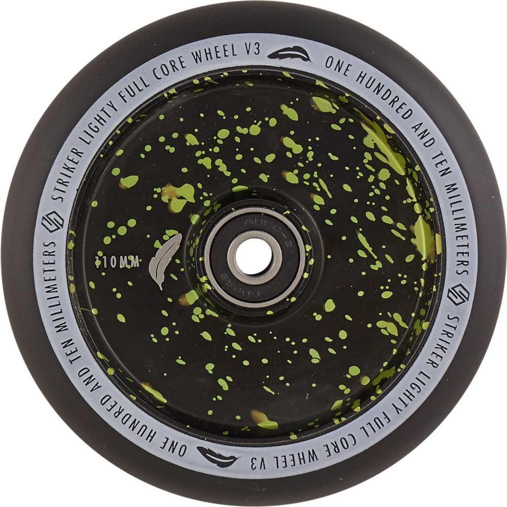 Striker Lighty Fullcore V3 Sort PU 110mm Hjul Til Løbehjul - Splash Black/Green