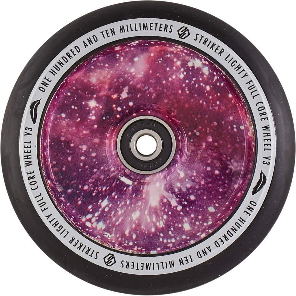 Striker Lighty Fullcore V3 Black PU 110mm Scooter Wheels - Purple Galaxy