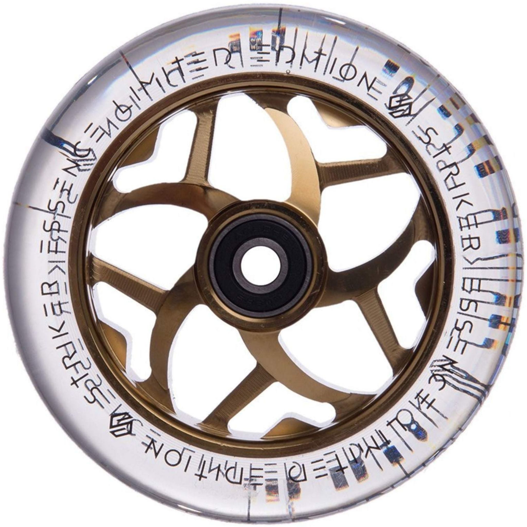 Striker Essence V3 Clear PU 110mm Stunt Scooter Wheels - Gold Chrome