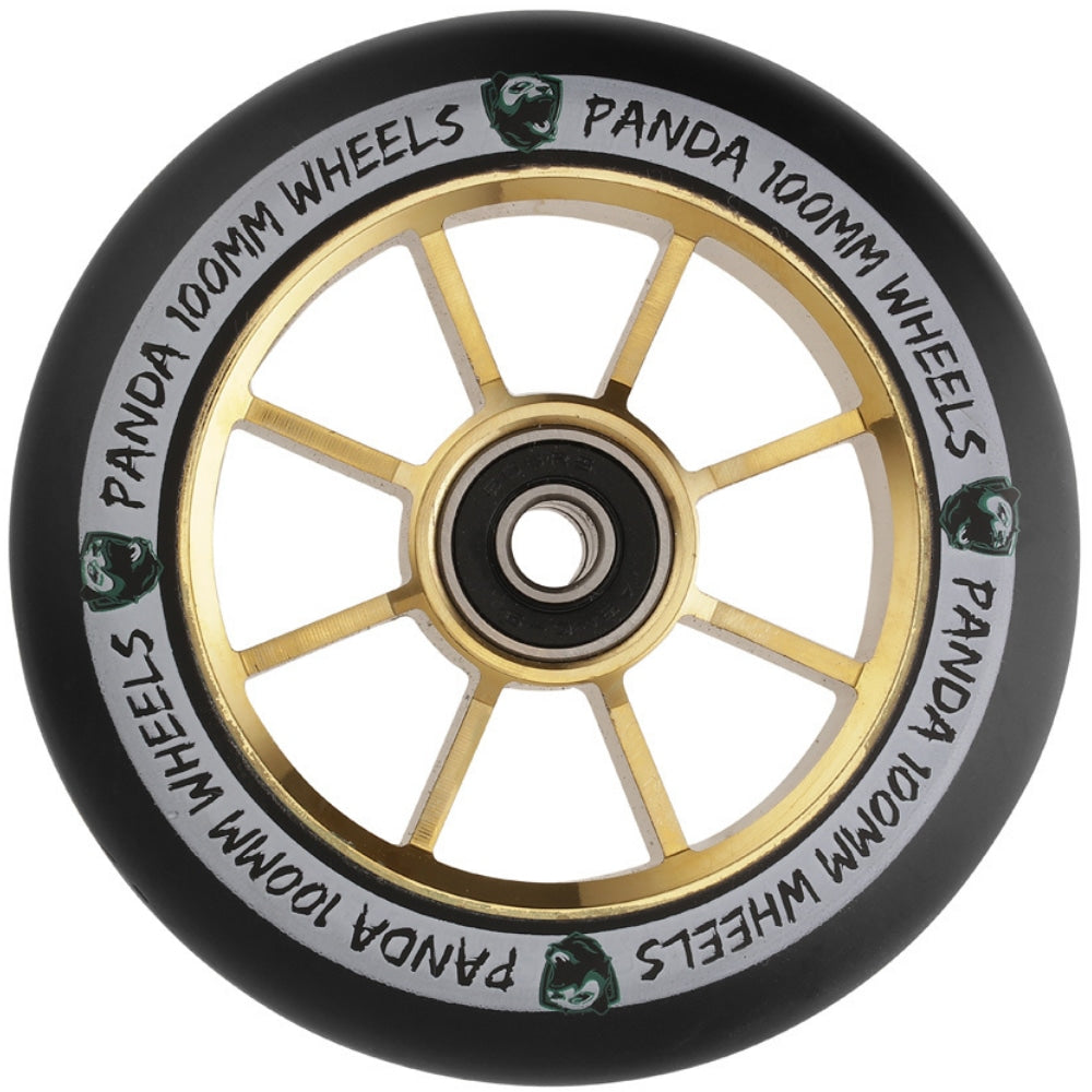 Panda Spoked V2 100mm Scooter Wheels - Gold Chrome