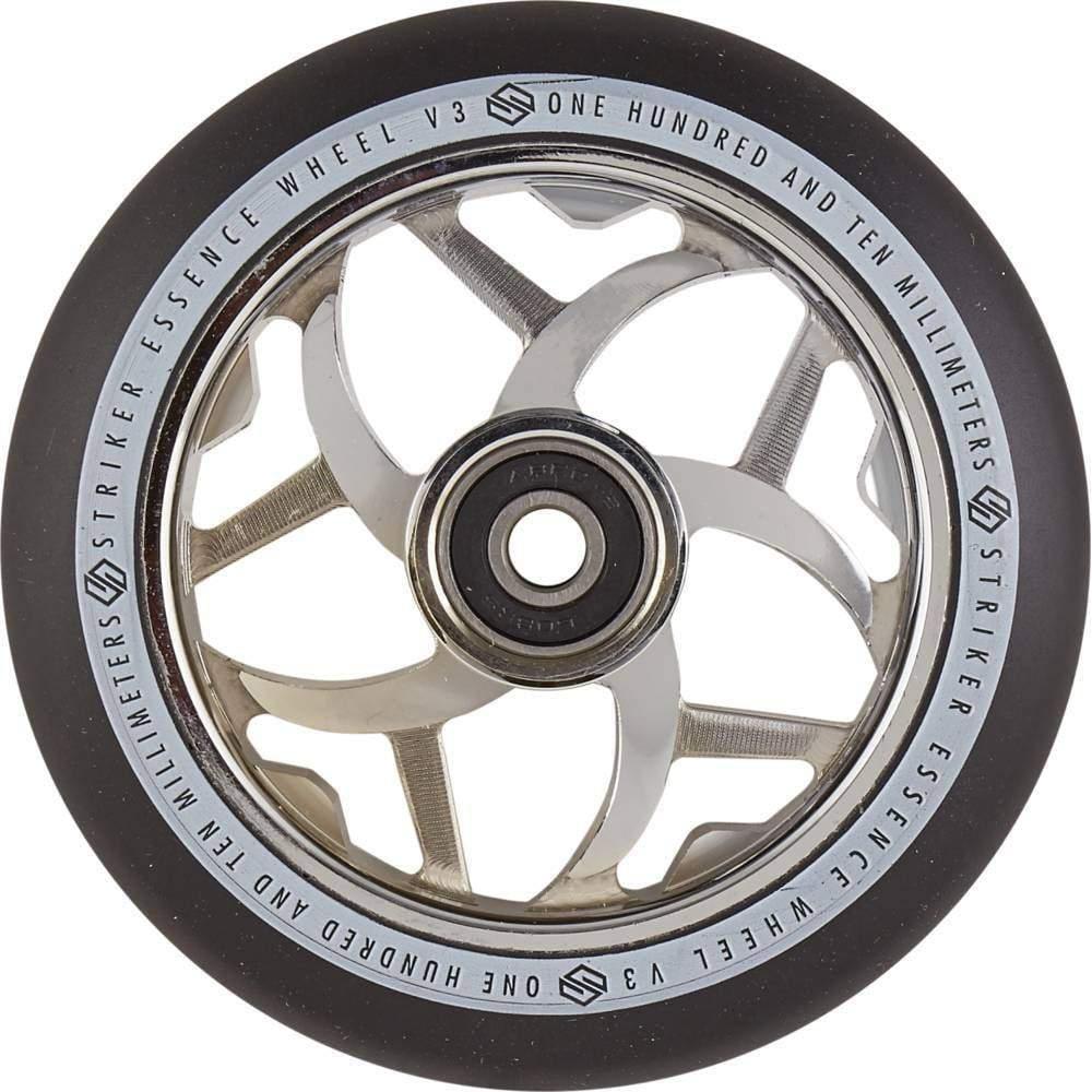 Striker Essence V3 Black PU 110mm Stunt Scooter Wheels - Chrome