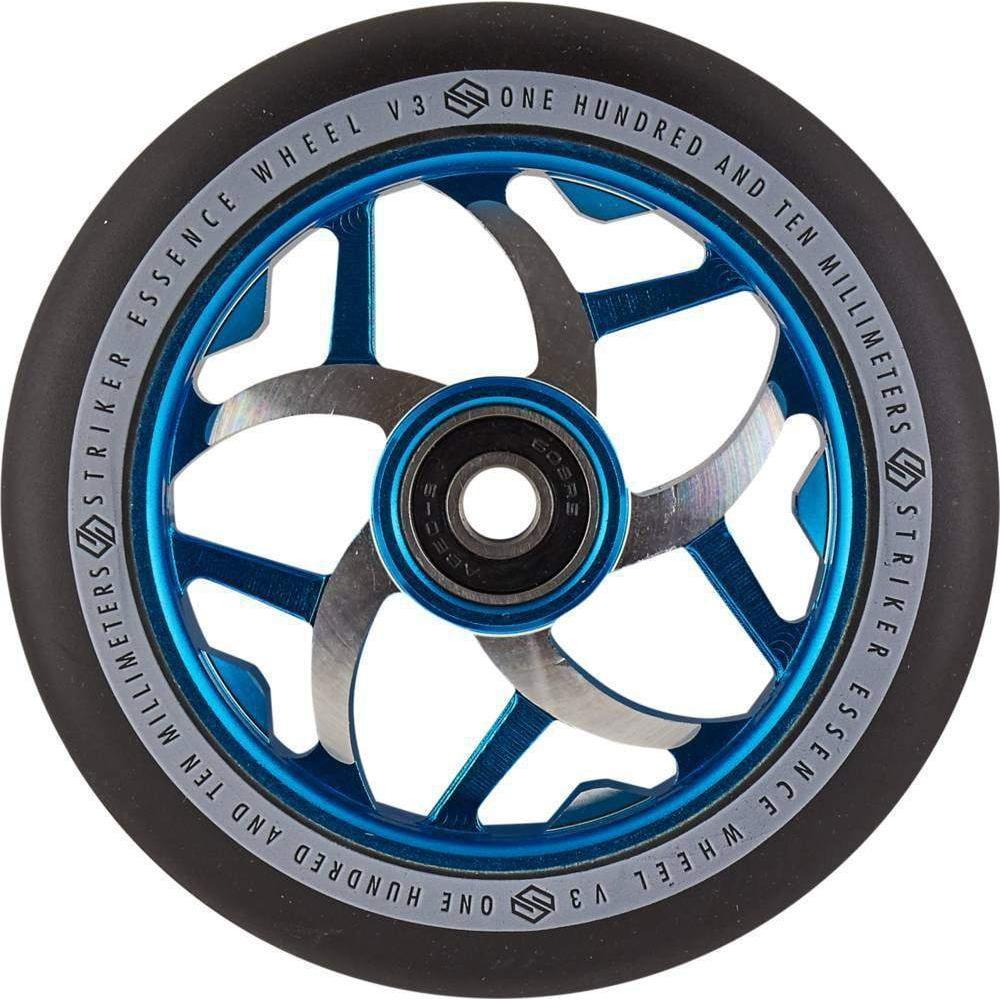 Striker Essence V3 Black PU 110mm Stunt Scooter Wheels - Blue