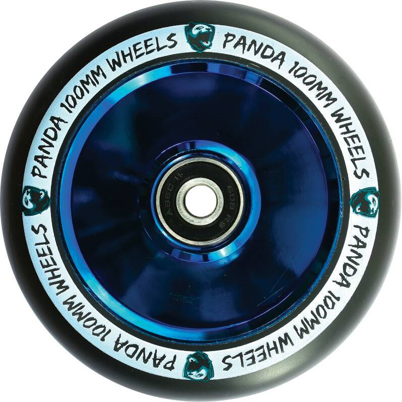 Panda Balloon Fullcore 100mm Stunt Scooter Rolle - Blue Chrome