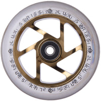 Striker Lux Spoked Clear PU 110mm Scooter Wheels - Clear/Gold Chrome