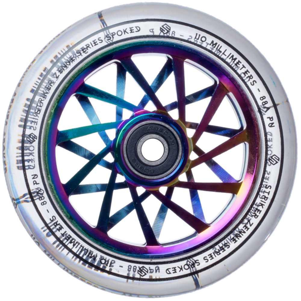 Eainbow Rims Striker Zenue Series Clear PU Scooter Wheels - Rainbow