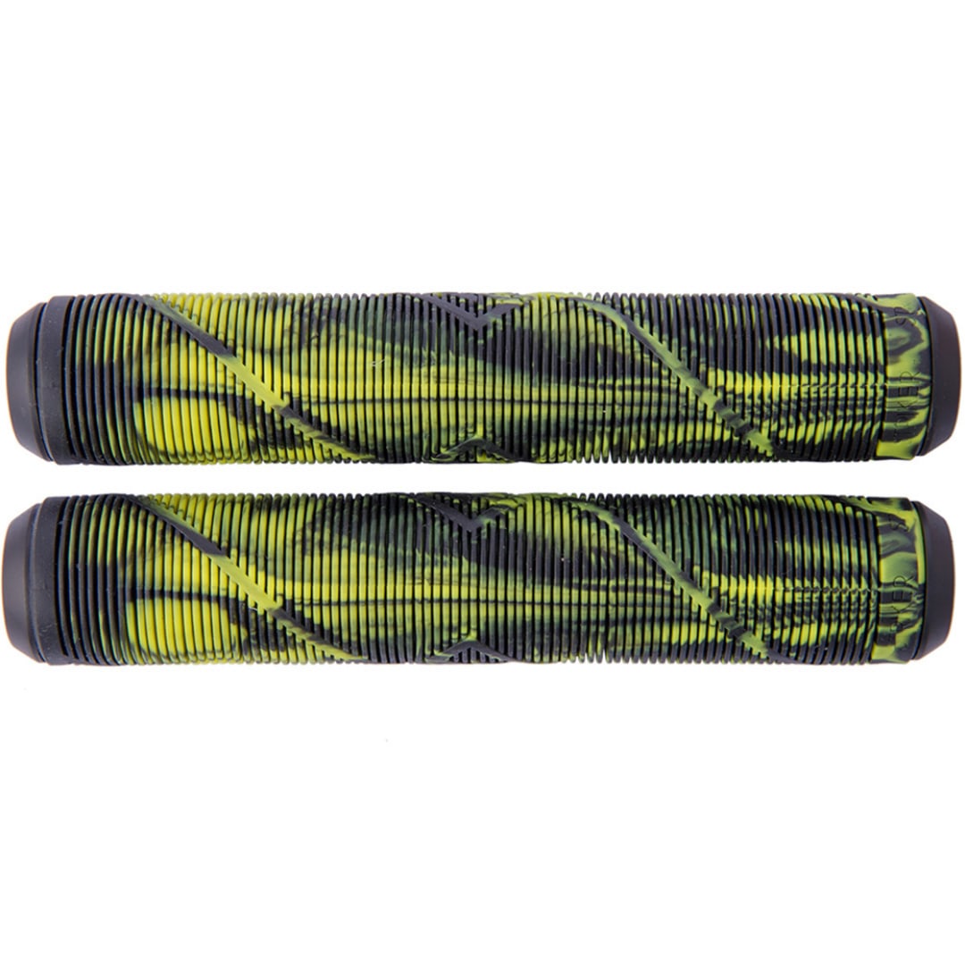 Striker Logo Scooter Grips - Black/Yellow