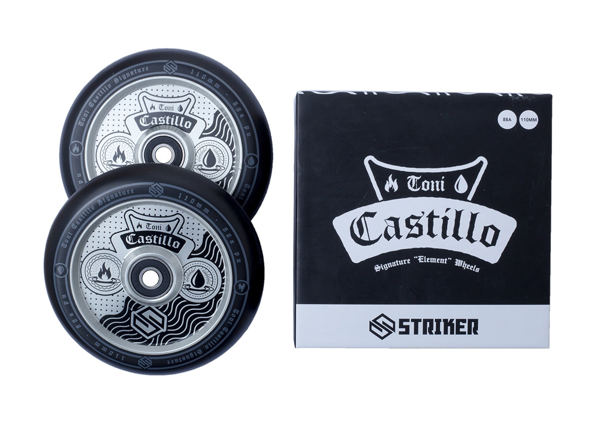 Striker Toni Castillo 2-Pack Signature 110mm Stunt Scooter Wheels - Raw/Black