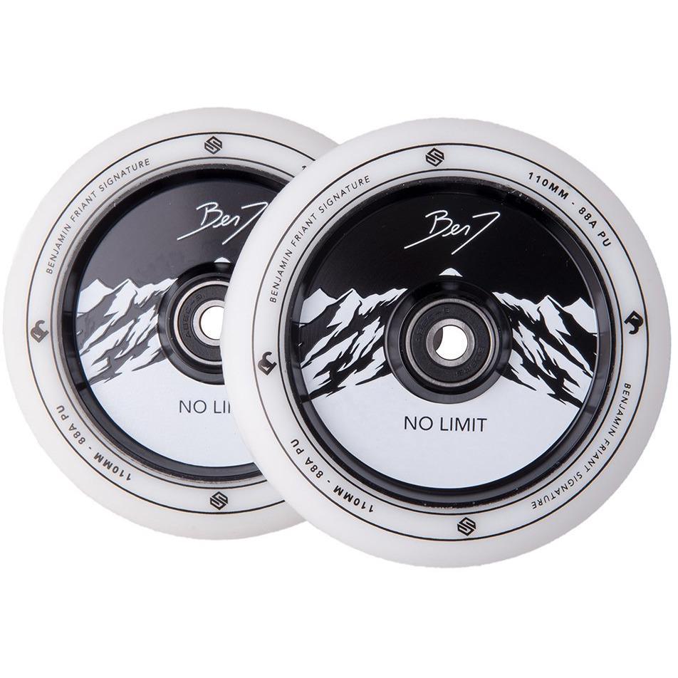 Striker BenJ Friant No Limit 2-Pack Signature Scooter Wheels - White/Black