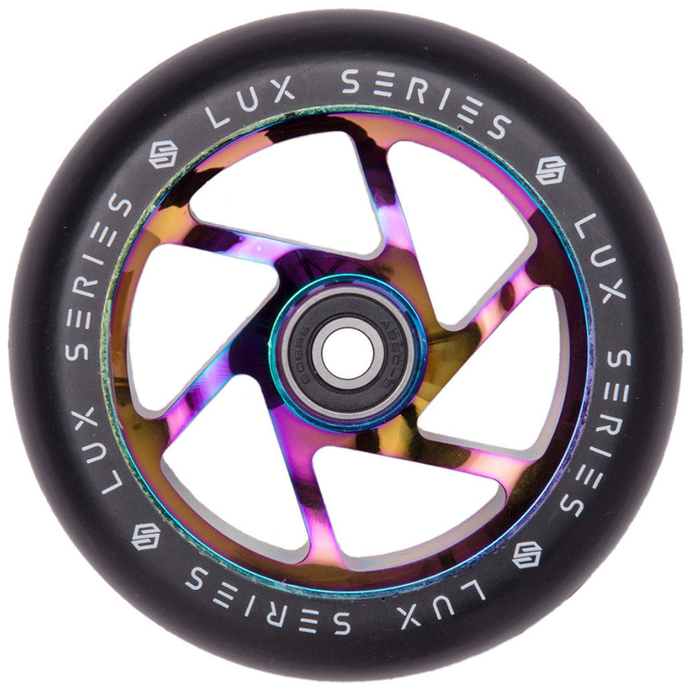 Striker Lux Spoked 100mm Hjul til Løbehjul - Rainbow