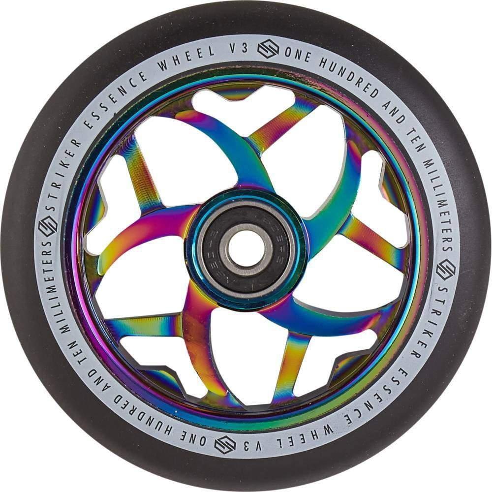 Striker Essence V3 Black PU 110mm Stunt Scooter Wheels - Rainbow