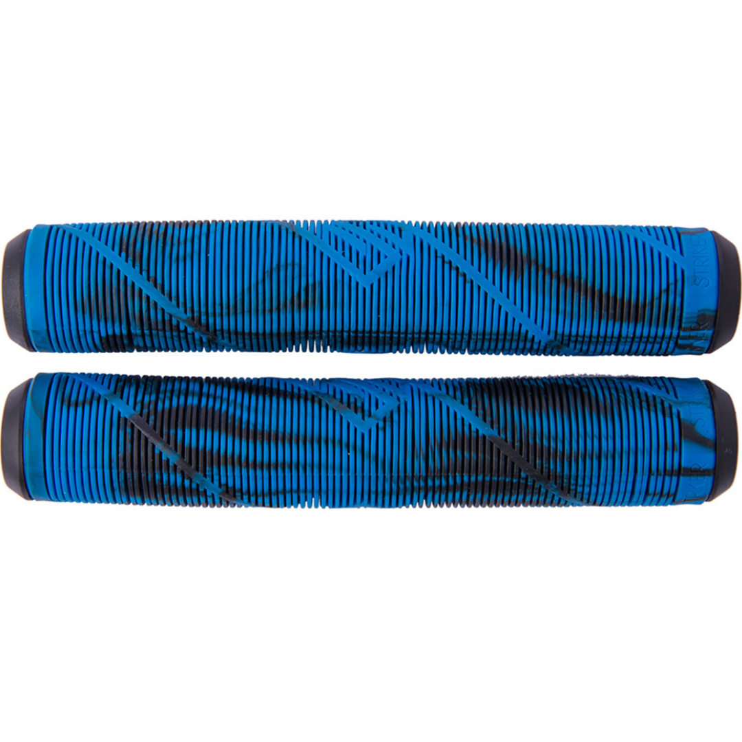 Striker Logo Scooter Grips - Black/Sky Blue