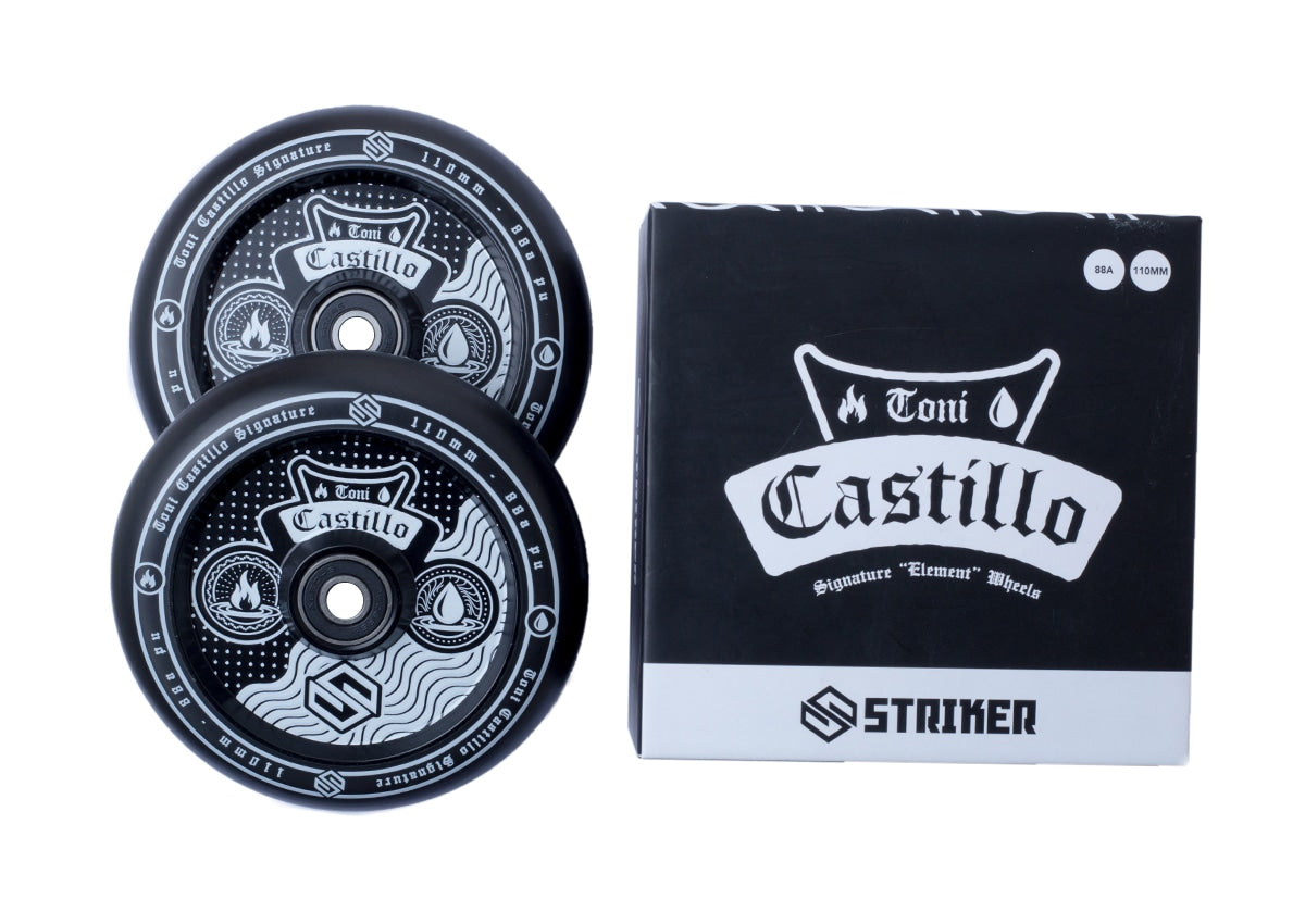 Striker Toni Castillo 110mm Hjul til Løbehjul 2-Pak - Black/White