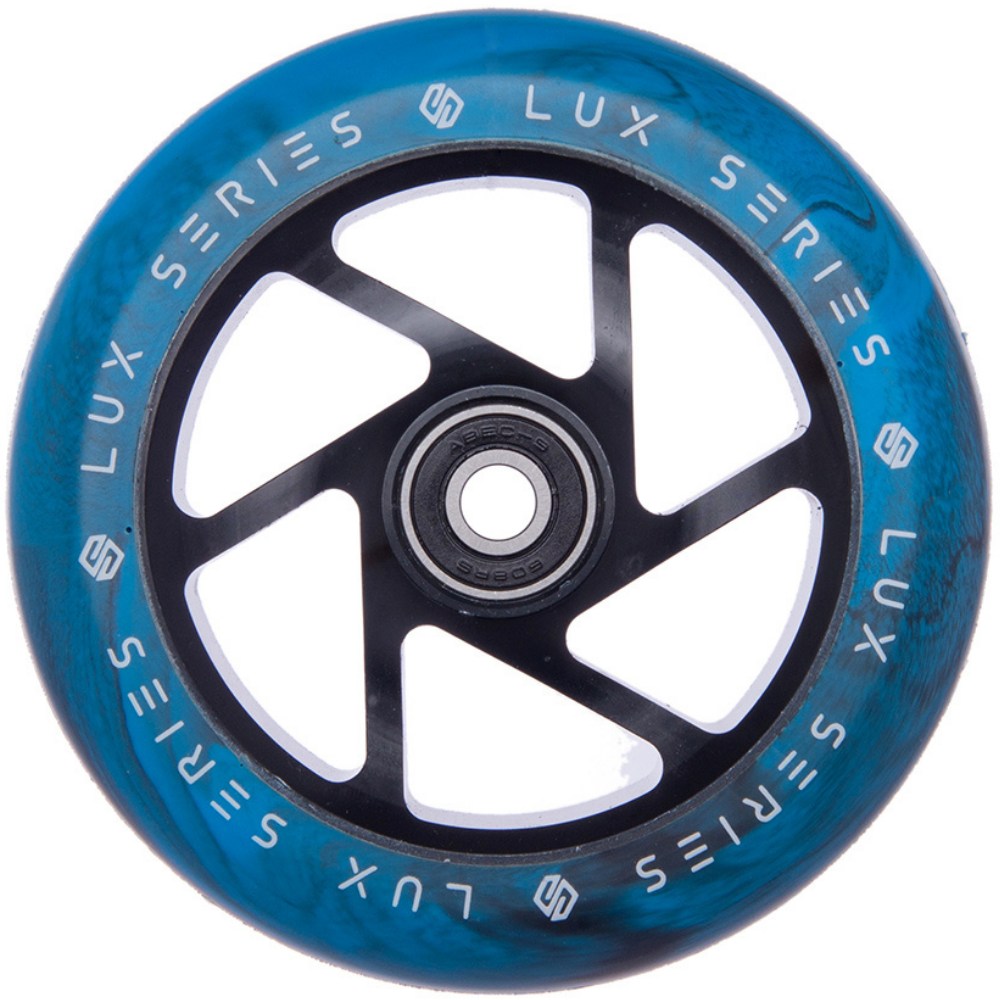 Striker Lux Spoked 110mm Stunt Scooter Wheels - Black/Sky Blue