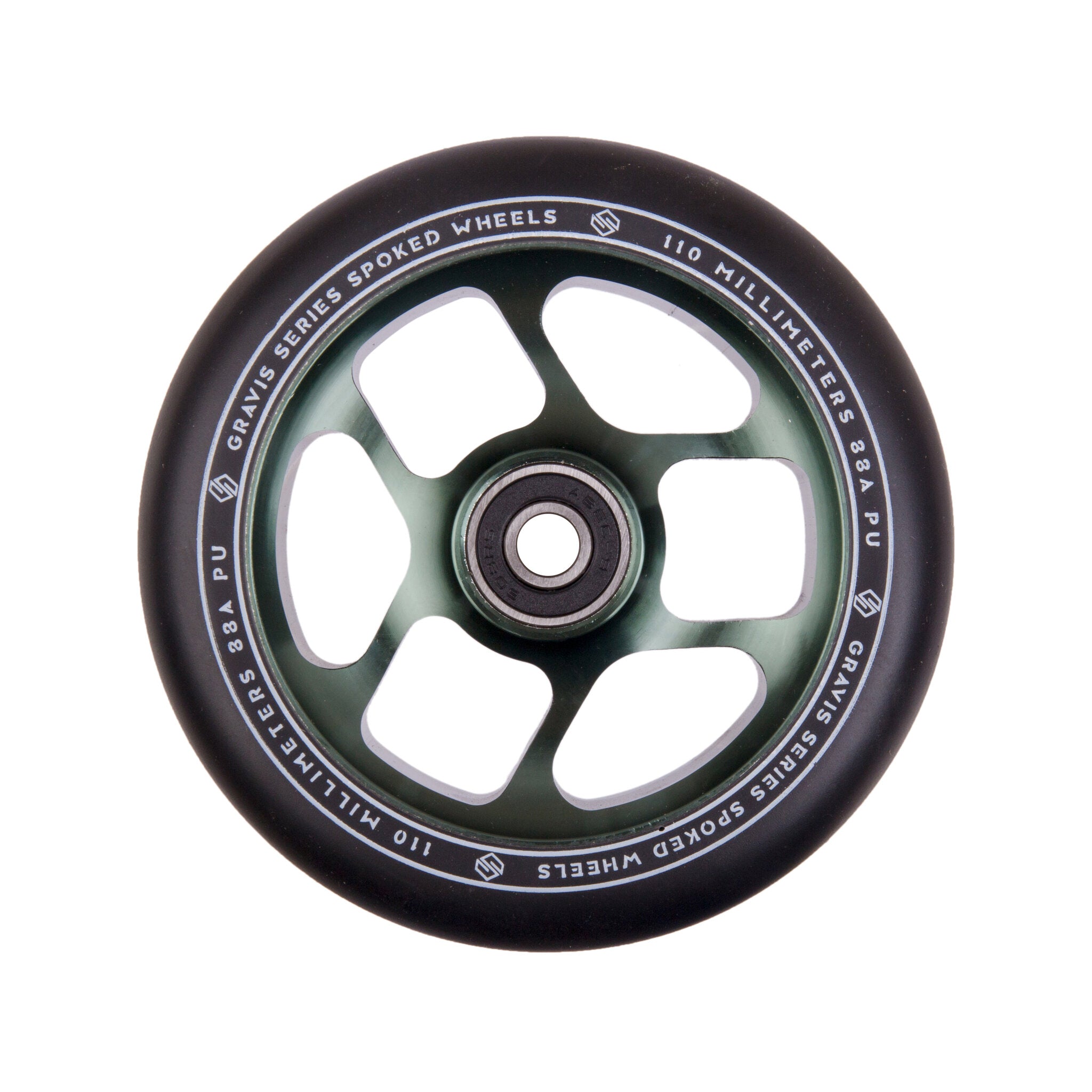 Striker Gravis Spoked 110mm Stunt Scooter Wheels - Army Green