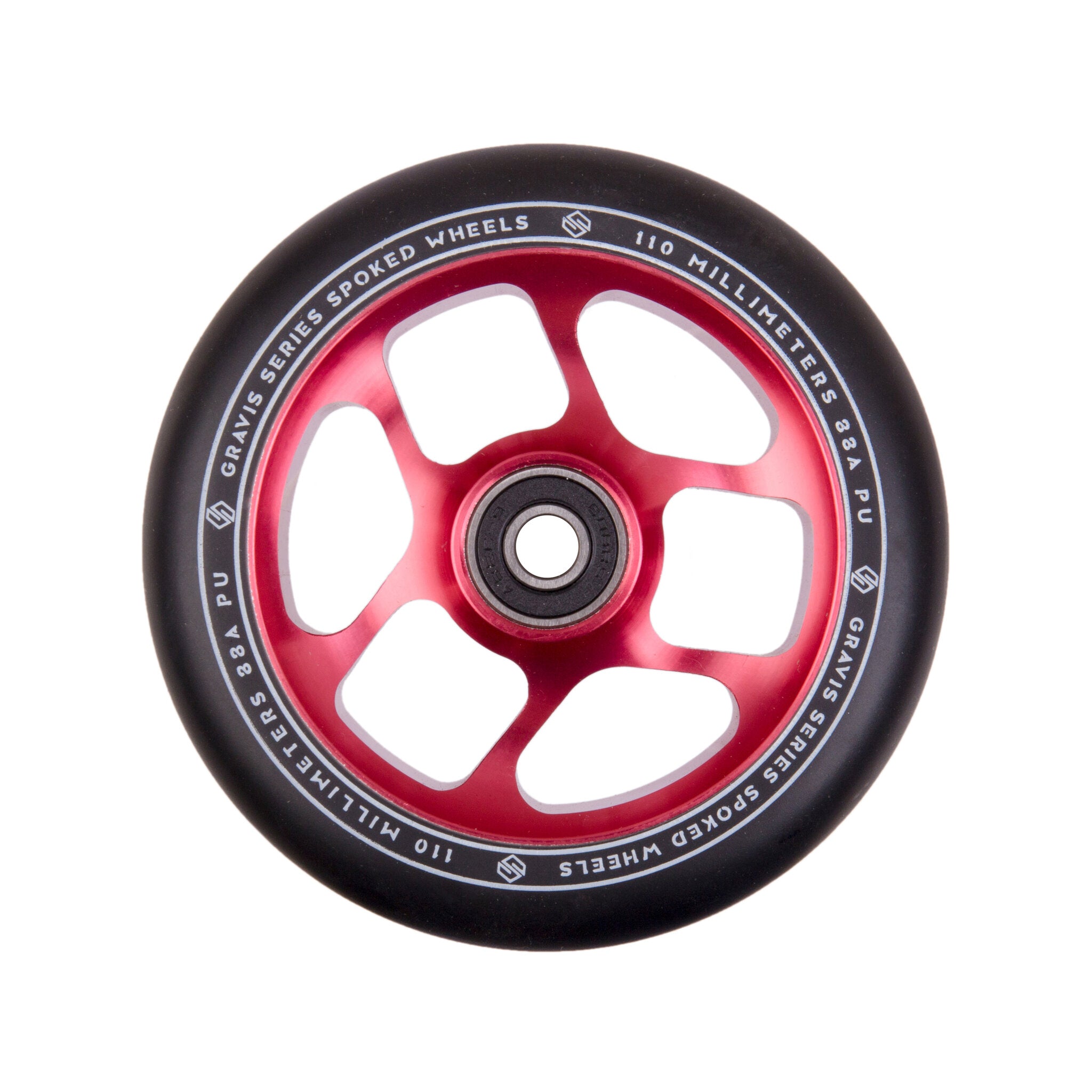 Striker Gravis Spoked 110mm Stunt Scooter Wheels - Bordeaux Red