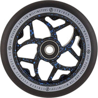 Striker Essence V3 Black PU 110mm Stunt Scooter Wheels - Splash Black/Blue