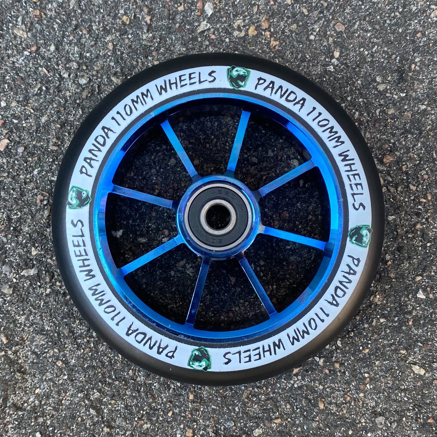 Panda Spoked V2 110mm Hjul Til Løbehjul - Blue Chrome