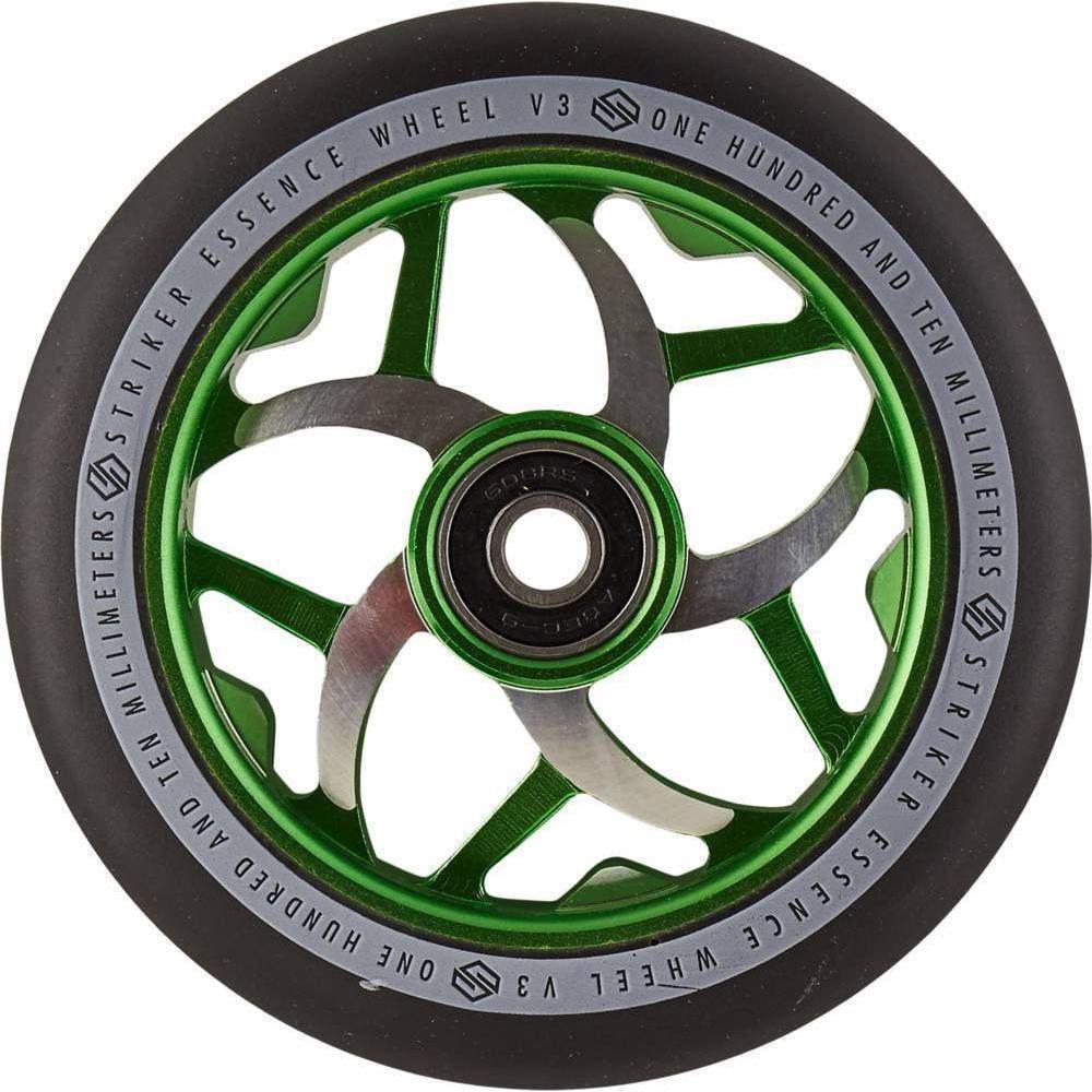 Striker Essence V3 Black PU 110mm Stunt Scooter Wheels - Green