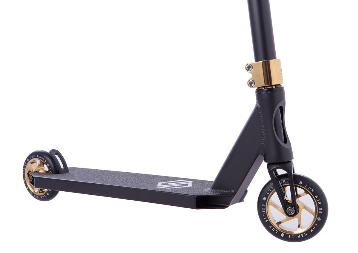 Striker Lux Stunt Scooter - Black/Gold Chrome