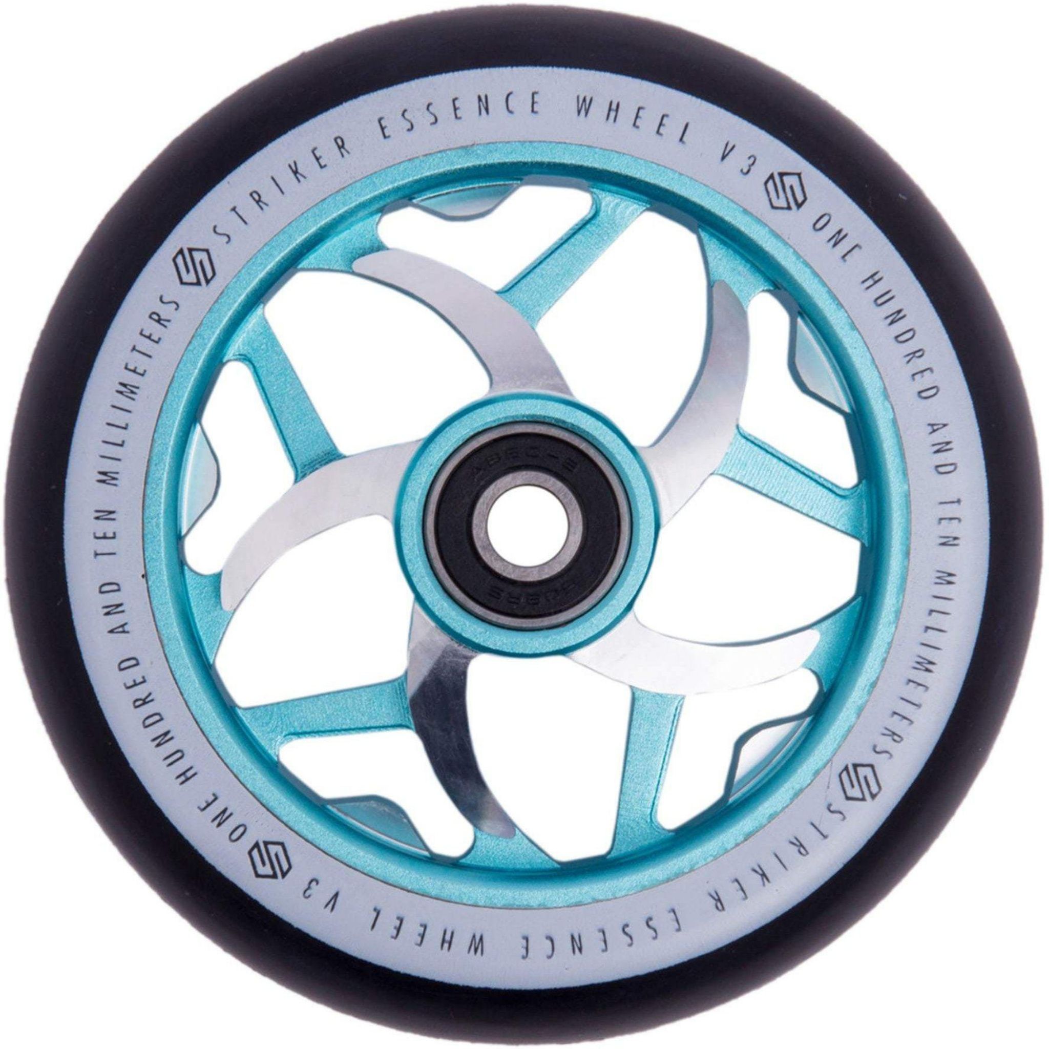 Striker Essence V3 Black PU 110mm Stunt Scooter Wheels - Teal