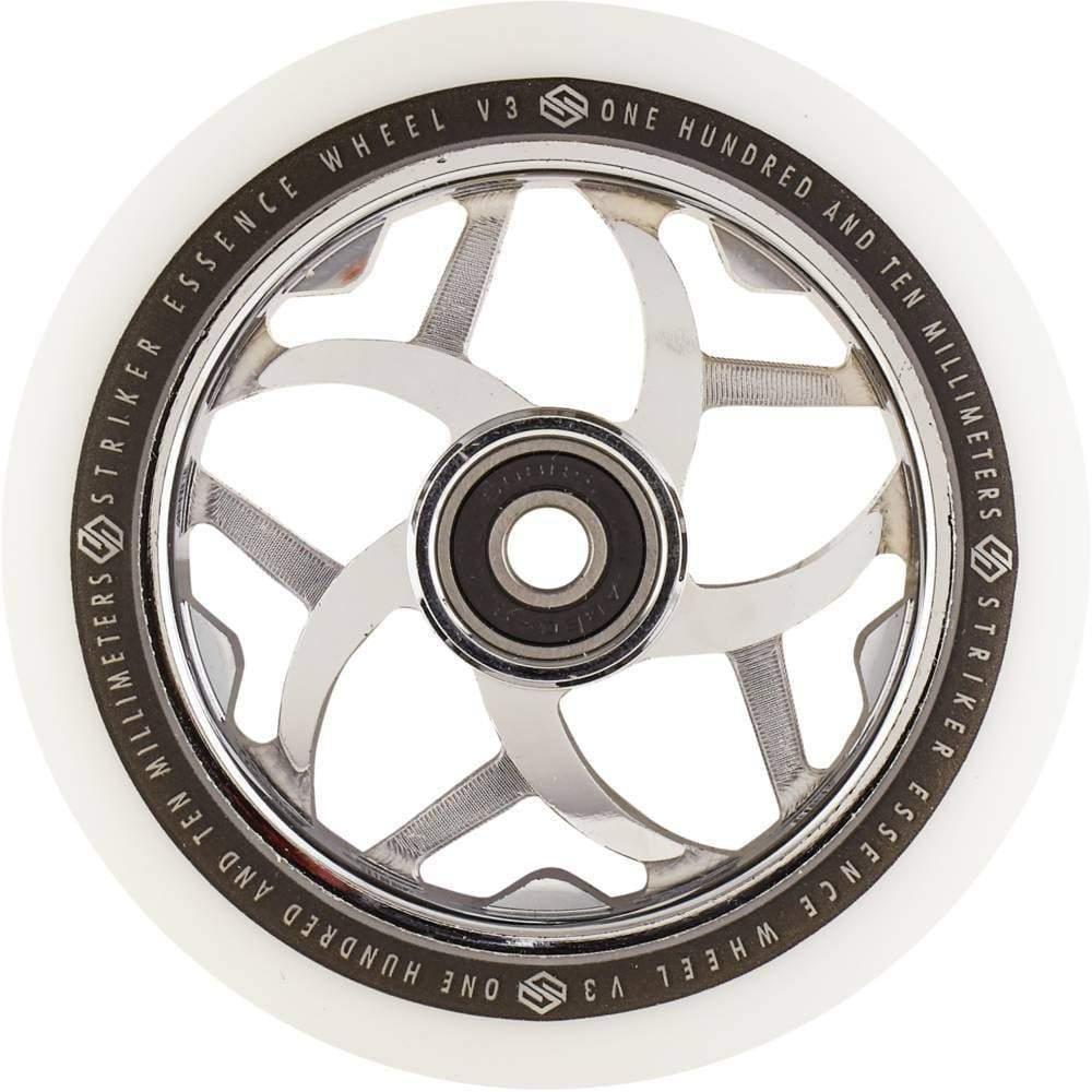 Striker Essence V3 White PU 110mm Stunt Scooter Wheels - Chrome