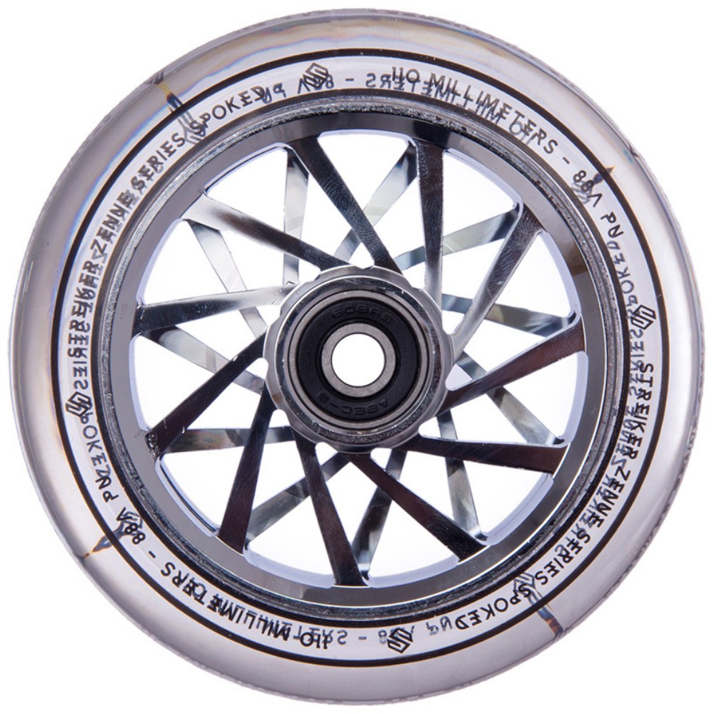 Striker Zenue Series Clear PU Scooter Wheels - Chrome