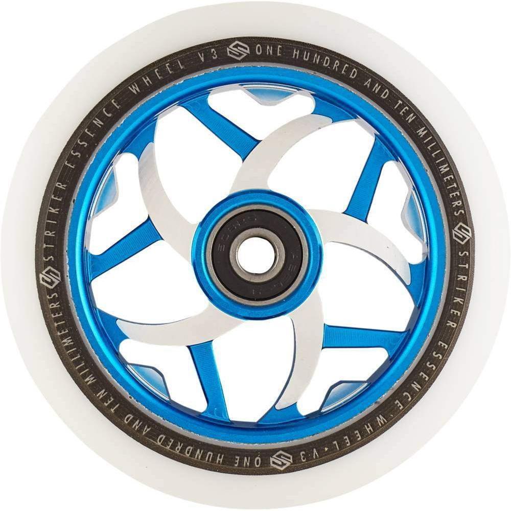 Striker Essence V3 White PU 110mm Stunt Scooter Wheels - Blue