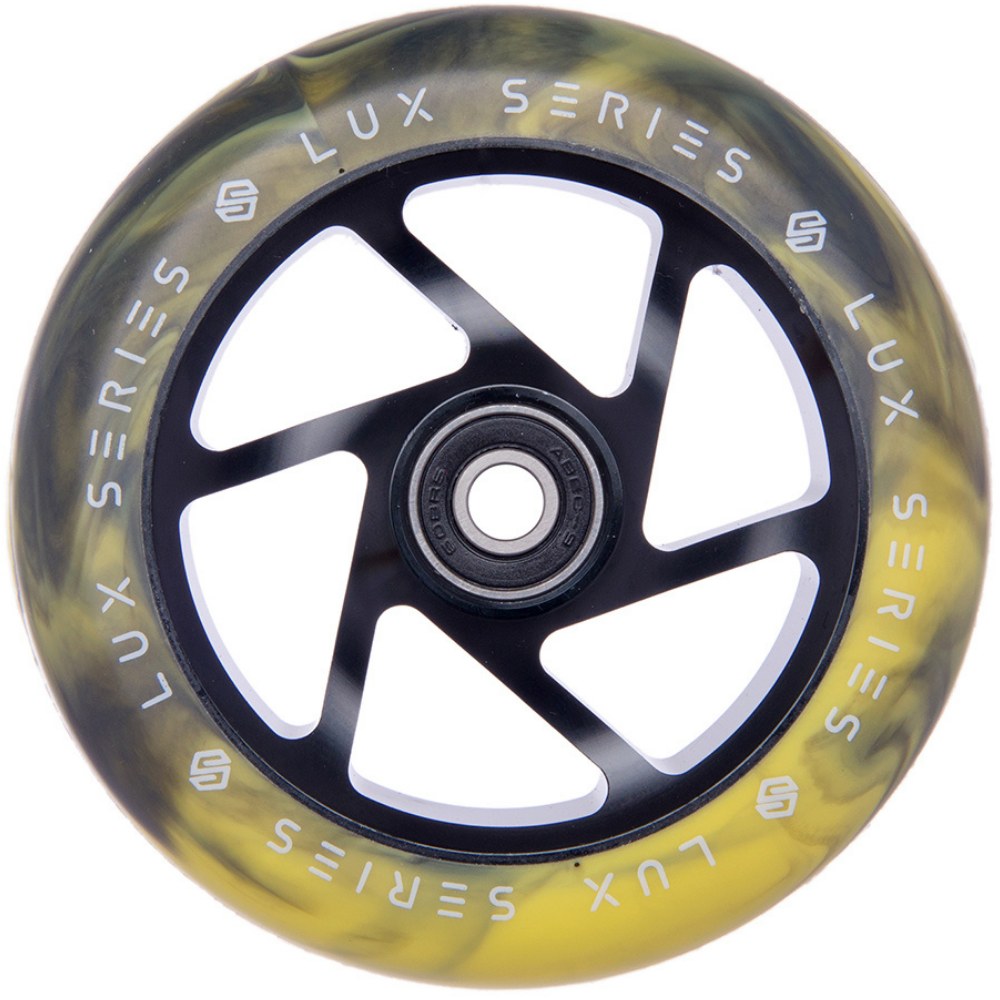 Striker Lux Spoked 110mm Scooter Wheels - Black/Yellow