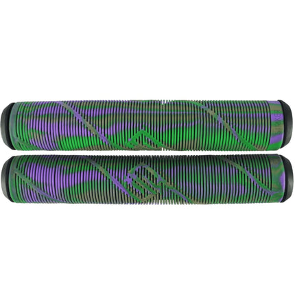 Striker Logo Scooter Grips - Rainbow (Purple/Light Blue/Green)-Scooter Grips-Striker scooter parts
