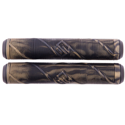 Striker Logo Scooter Grips Thick - Black/Gold-Scooter Grips-Striker scooter parts