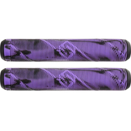 Striker Logo Scooter Grips - Black/Purple-Scooter Grips-Striker scooter parts